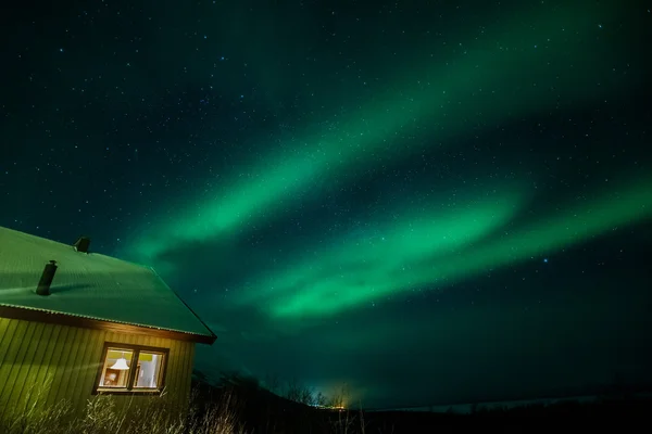 Polární záře ve Švédsku (Aurora Borealis) — Stock fotografie