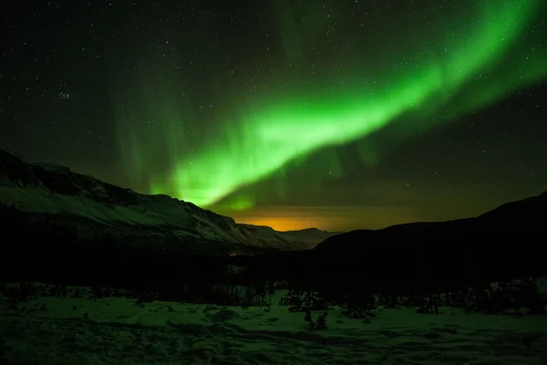 İsveç (Aurora Borealis Kuzey ışıkları) - Stok İmaj