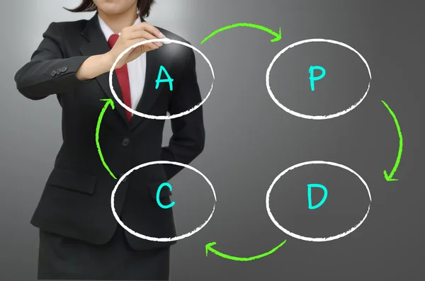 Plan, Do, Check, Action or Deming Cycle (Shewhart Cycle ) — стоковое фото