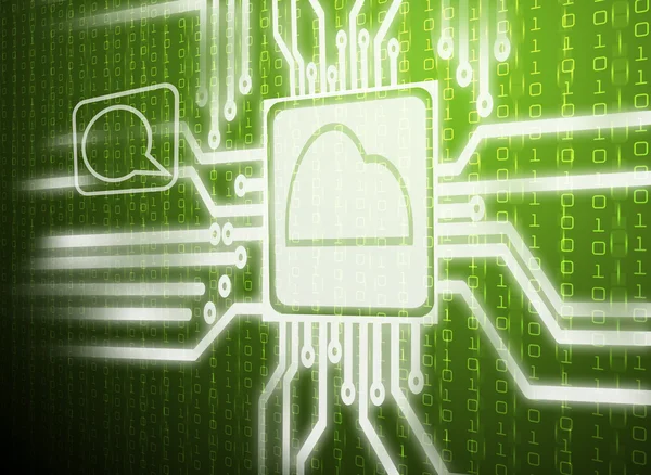 Circuit van cloud computing groen scherm — Stockfoto
