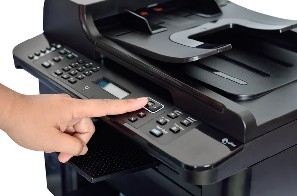 Multifunction printer with finger — Stock Photo, Image