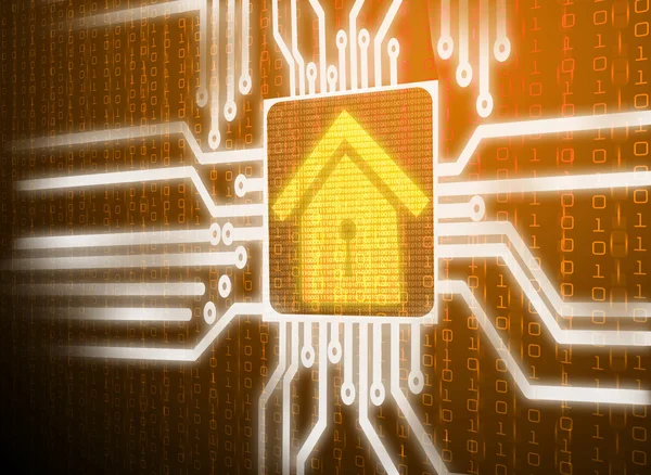 LCD-scherm matrix circuit van huis symbool — Stockfoto