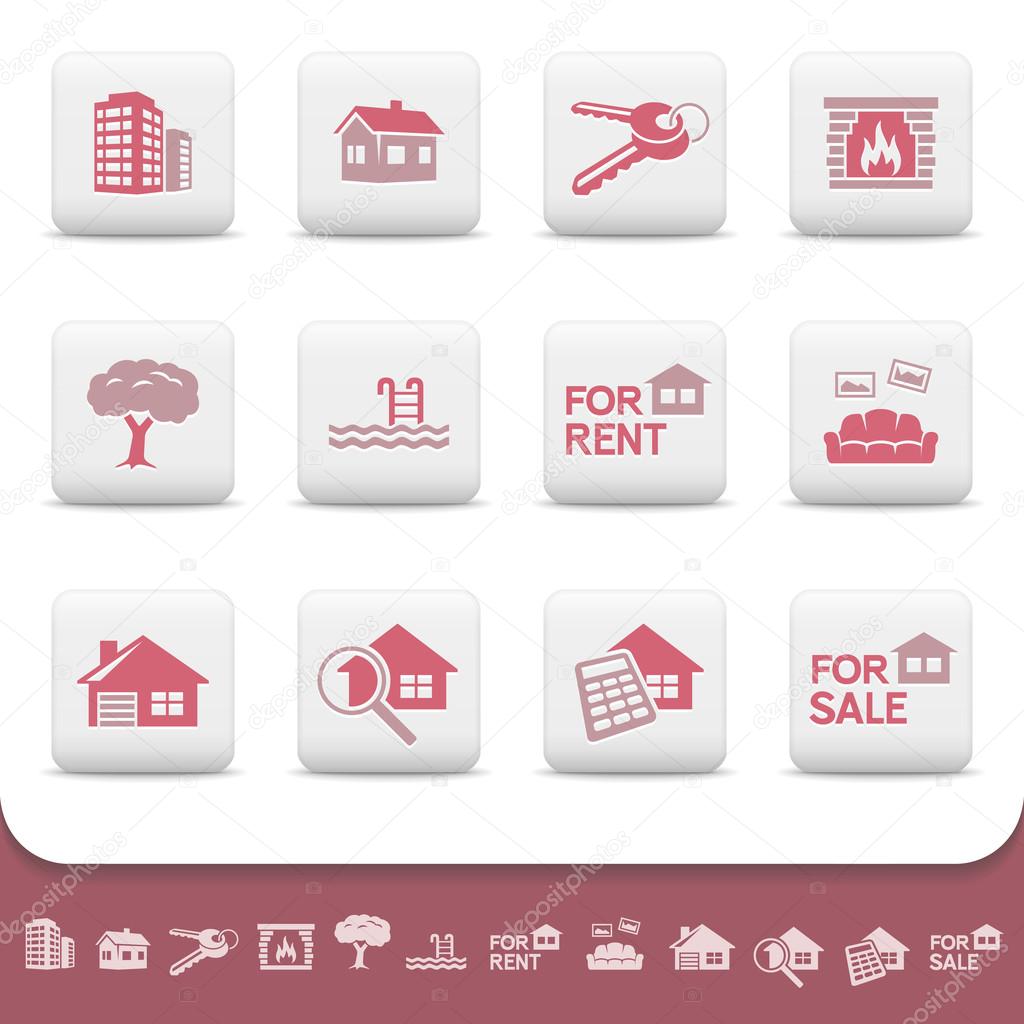 Professional real estate business vector icon set