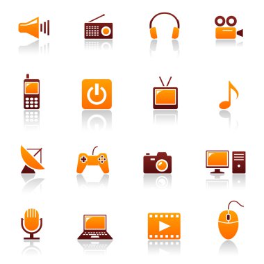 medya ve Telekom vektör Icon set