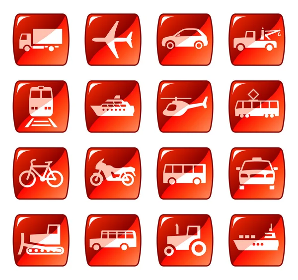 ulaşım simgeler, düğmeler. Kırmızı serisi