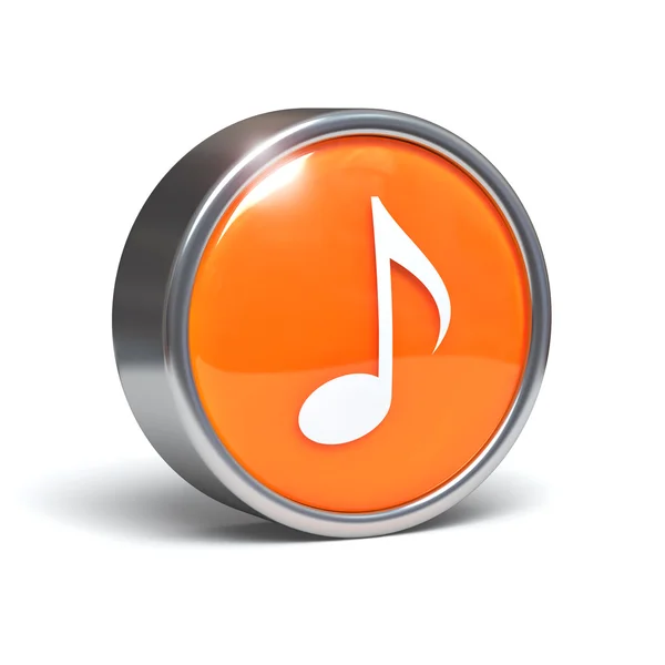 Music note symbol - 3D button — Stock Photo, Image