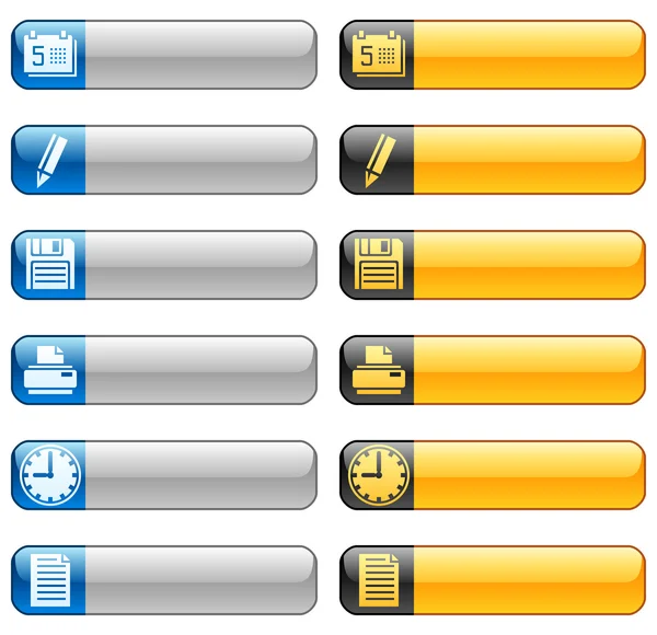 Boutons de bannière avec icônes web 5 — Image vectorielle