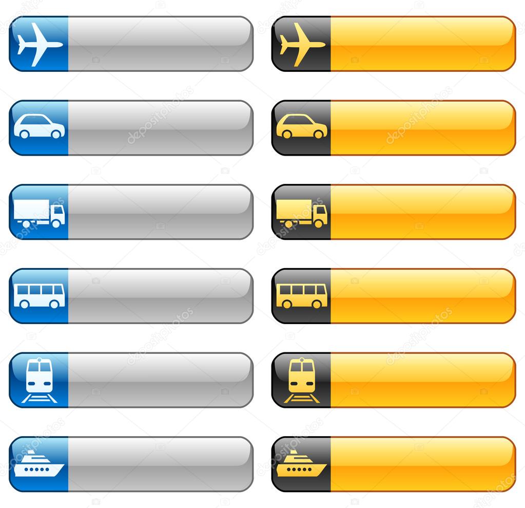 Banner buttons with transport icons