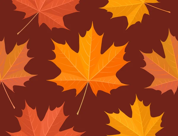 Herbstliche Ahornblätter nahtloses Muster — Stockvektor