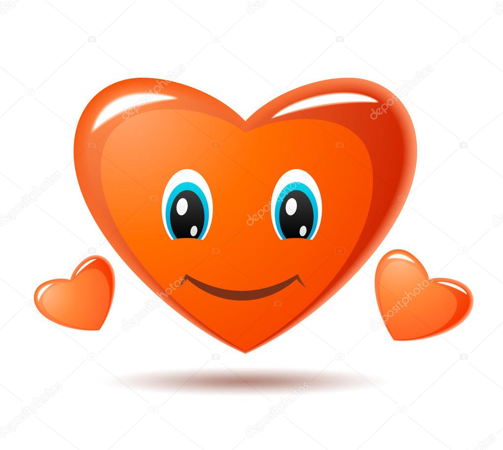Sorridente cuore cartone animato — Vettoriale Stock