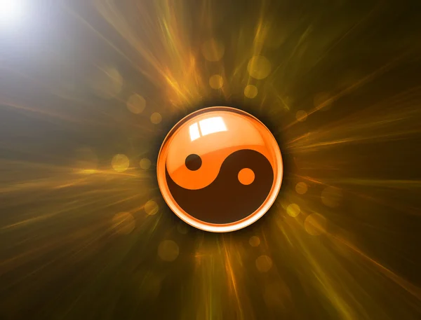 Abstract achtergrond en yin yang symbool met uitknippad — Stockfoto
