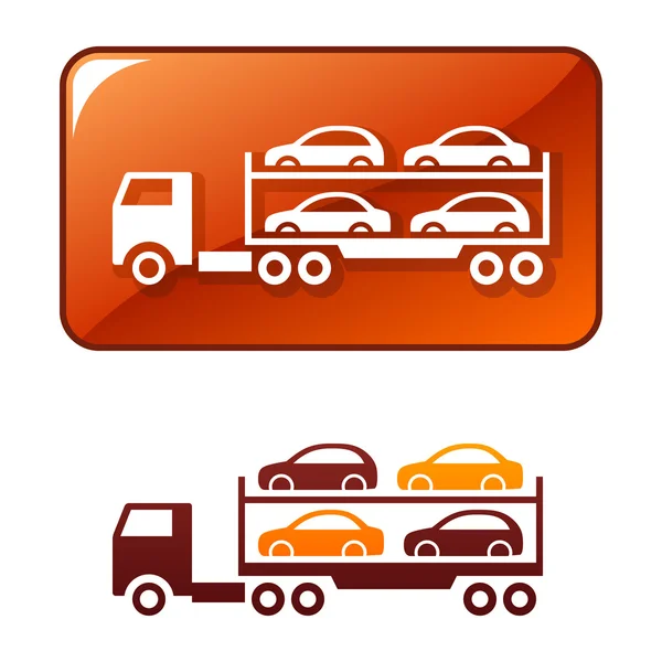 Camión transportando los coches — Vector de stock