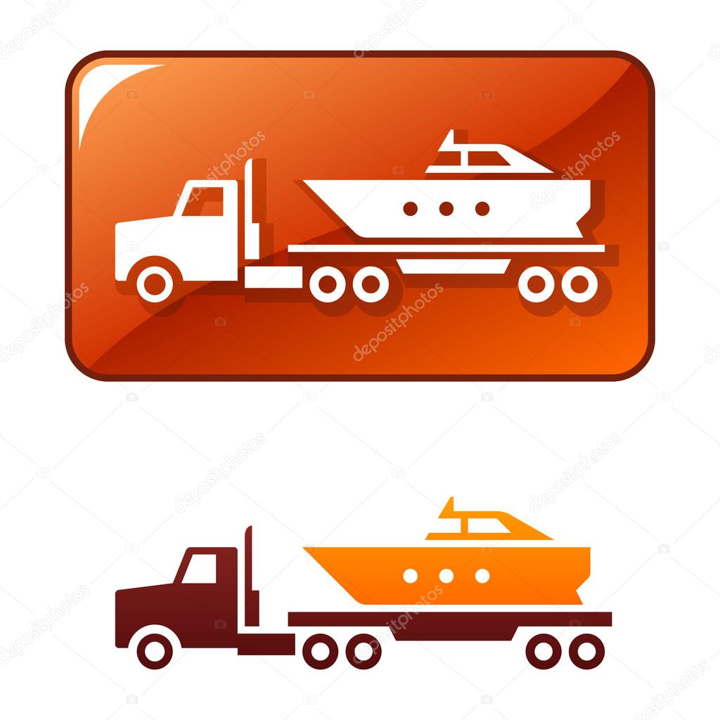Truck transporting the boat