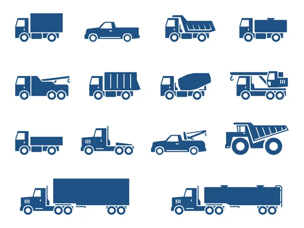 Vrachtwagens icons set — Stockvector