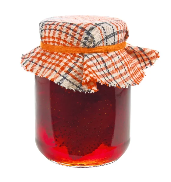 Jar of strawberry jam — Stock Photo, Image