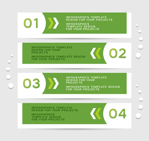 Diseño de infografías con banners verdes — Vector de stock