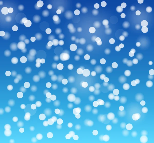 Fiocchi di neve bokeh sfondo blu — Vettoriale Stock