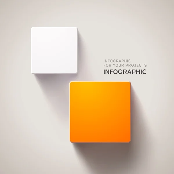 Infographic tasarım iki kare elemanları ile