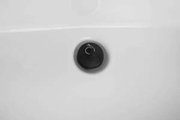 Detail Rubber Bath Plug Drainage Rubber Stopper White Sink — Stock Photo, Image