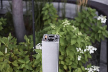 outdoor ashtray for cigarettes, copyspace