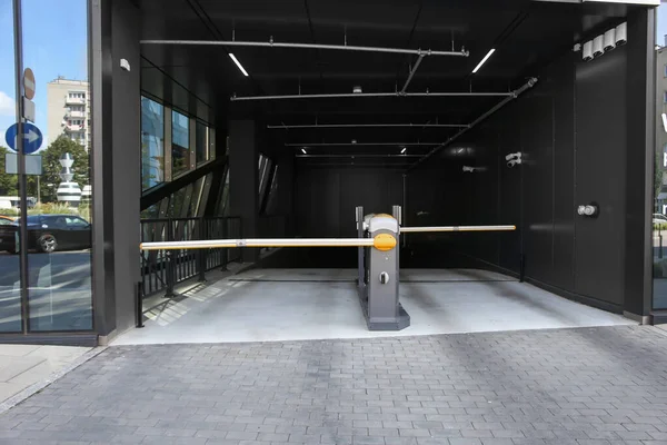 barrier into the underground parking