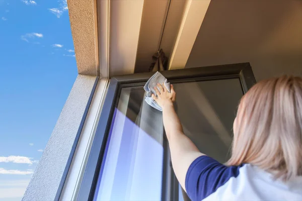 Limpieza Casa Limpieza Ventanas Vidrio Tareas —  Fotos de Stock