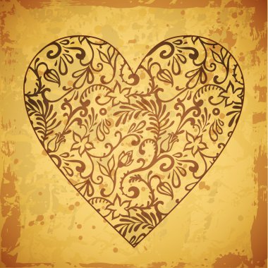 kalp üzerinde grunge arka plan