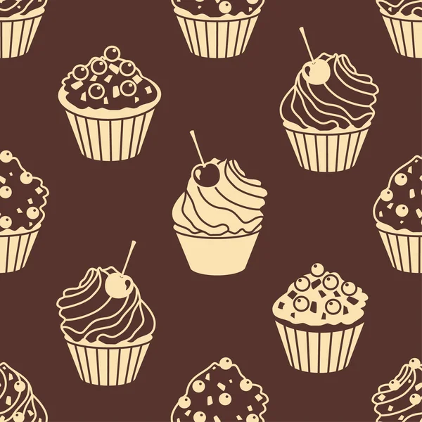 Cakes silhouettes pattern — Stock Photo, Image