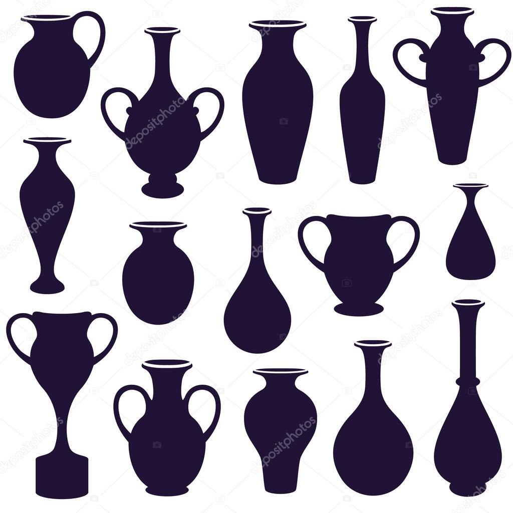 vases silhouettes on white