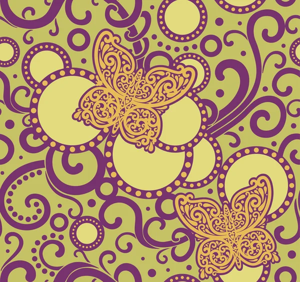 Ornate yellow butterfly pattern — Stock Photo, Image