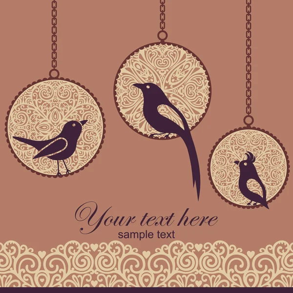 Birds card — Stock Photo, Image