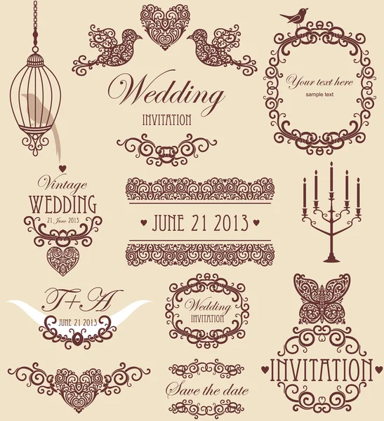 Wedding vignette set — Stock Photo, Image