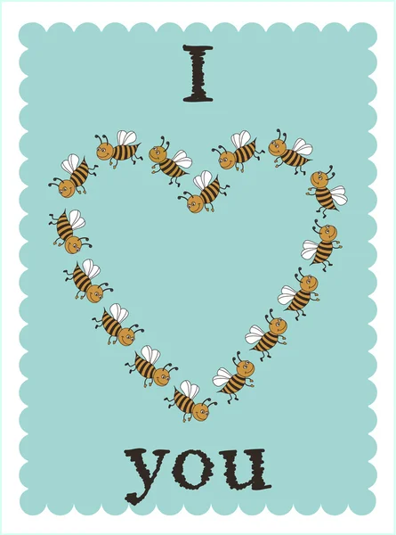 Бджоли серця — стокове фото