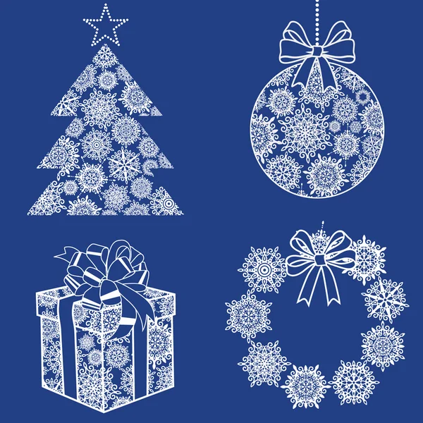 Navidad nieve set — Archivo Imágenes Vectoriales