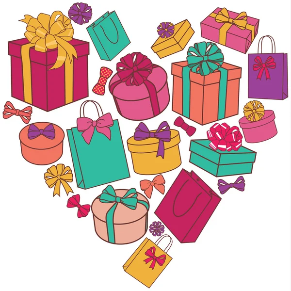 Corazón de los regalos — Archivo Imágenes Vectoriales