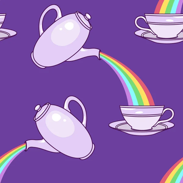 Chá de arco-íris padrão escuro — Vetor de Stock