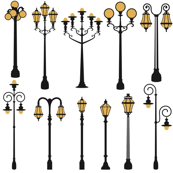 Straat lamp set — Stockvector