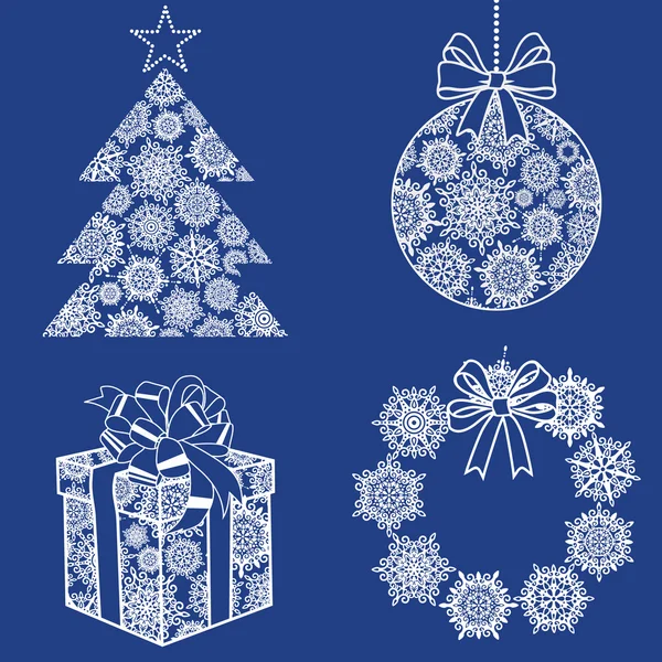 Navidad nieve set — Vector de stock