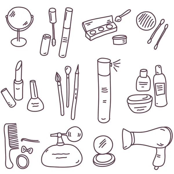 Sketch ligne cosmétiques — Image vectorielle