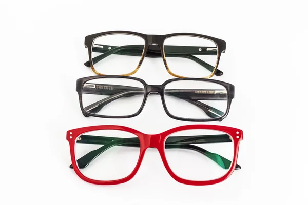 多くの赤と黒の眼鏡 — ストック写真