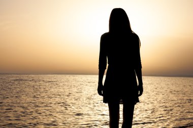 kadın portre olarak siluet