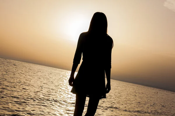 Woman's portrait as silhouette — Stock Photo, Image