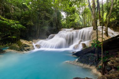 Erawan Şelalesi, Tayland 'daki güzel şelale derin ormanı.