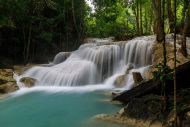 Erawan Şelalesi, Tayland 'daki güzel şelale derin ormanı.