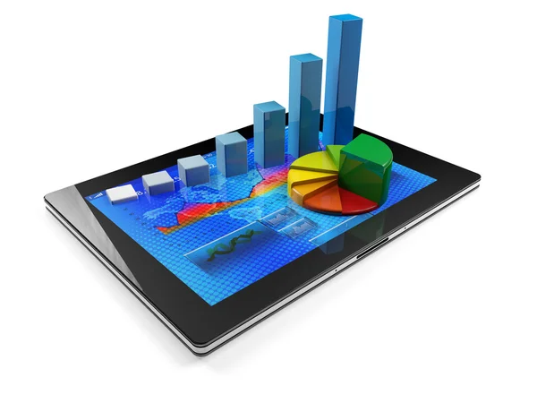 Tablet with graph — Stock Photo, Image