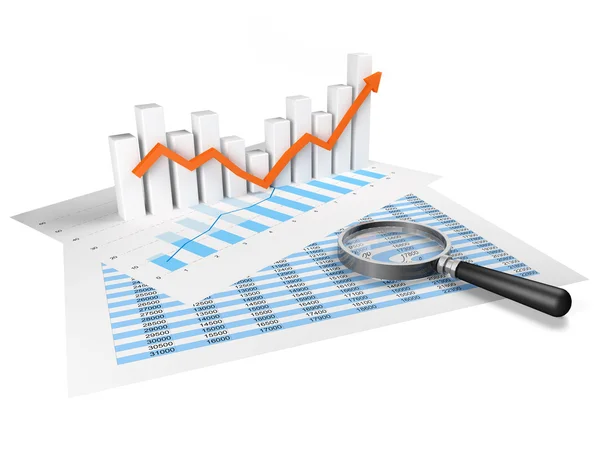 Gráfico de negocios con flecha naranja — Foto de Stock