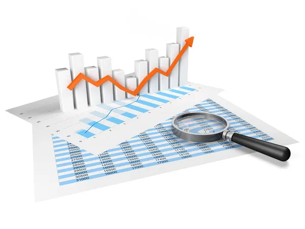 Business Graph with orange arrow Stock Image