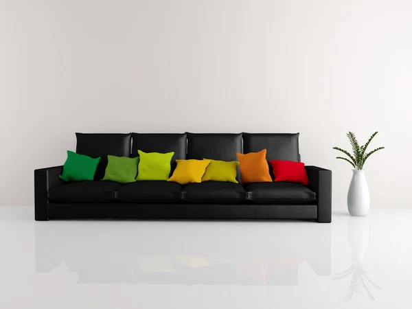 Minimalistisches Sofa schwarz — Stockfoto