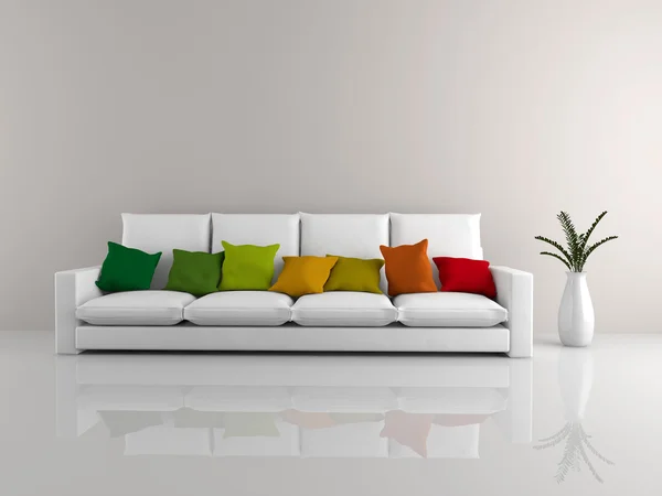 Minimalistisches Sofa weiß — Stockfoto