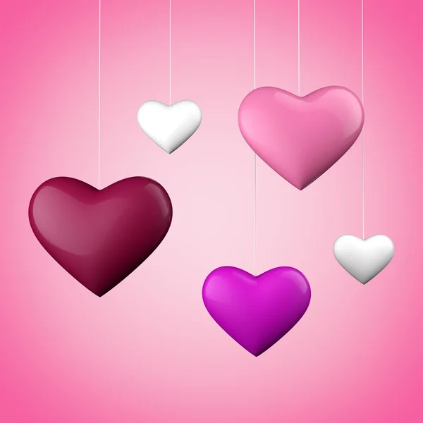 Hanging hearts — Stock Photo, Image